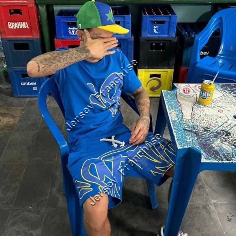 Quick Drying American Men's Suit Oversize Men's T-shirt Shorts Fashion Printing Casual Sports Round Short Sleeved Shorts Moto
Quick Drying American Men's Suit Oversize Men's T-shirt Shorts Fashion Printing Casual Sports Round Short Sleeved Shorts Moto