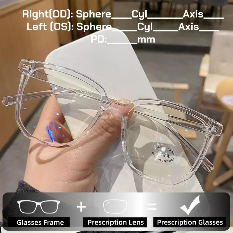 Large Frame Anti-blue Light Prescription Eyeglasses Custom Personalized Lens Customization Presbyopia Myopia Eyewear Recipe
Large Frame Anti-blue Light Prescription Eyeglasses Custom Personalized Lens Customization Presbyopia Myopia Eyewear Recipe