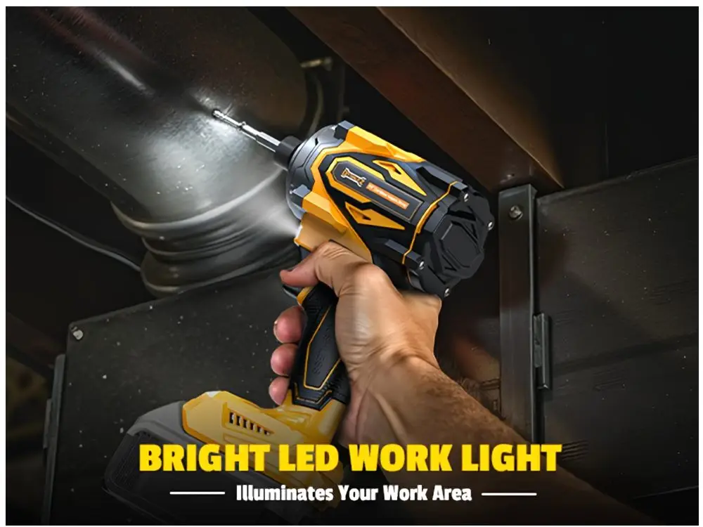 Compact Cordless Impact Driver – 2500 in-lbs Max Torque, 3-Speed Control (0–3700 RPM), Brushless Motor, 1/4” Hex Chuck, Auto-Stop Feature, Built-in LED Light, Fits Standard 20V Batteries, Lightweight Design for DIY Tasks and Home Projects
Compact Cordless Impact Driver – 2500 in-lbs Max Torque, 3-Speed Control (0–3700 RPM), Brushless Motor, 1/4” Hex Chuck, Auto-Stop Feature, Built-in LED Light, Fits Standard 20V Batteries, Lightweight Design for DIY Tasks and Home Projects