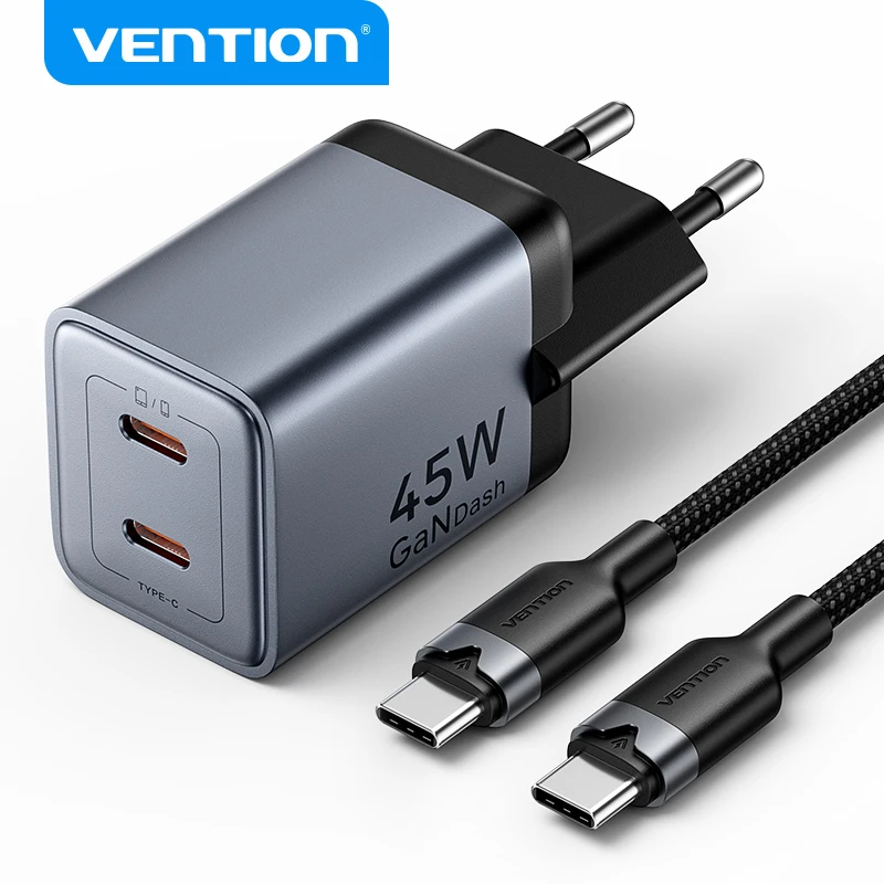 Зарядное устройство Vention 45W GaN USB-C Type-C для быстрой зарядки iPhone 17, Samsung S25, S24, POCO, Xiaomi 17 – портативное зарядное устройство USB-C
Зарядное устройство Vention 45W GaN USB-C Type-C для быстрой зарядки iPhone 17, Samsung S25, S24, POCO, Xiaomi 17 – портативное зарядное устройство USB-C