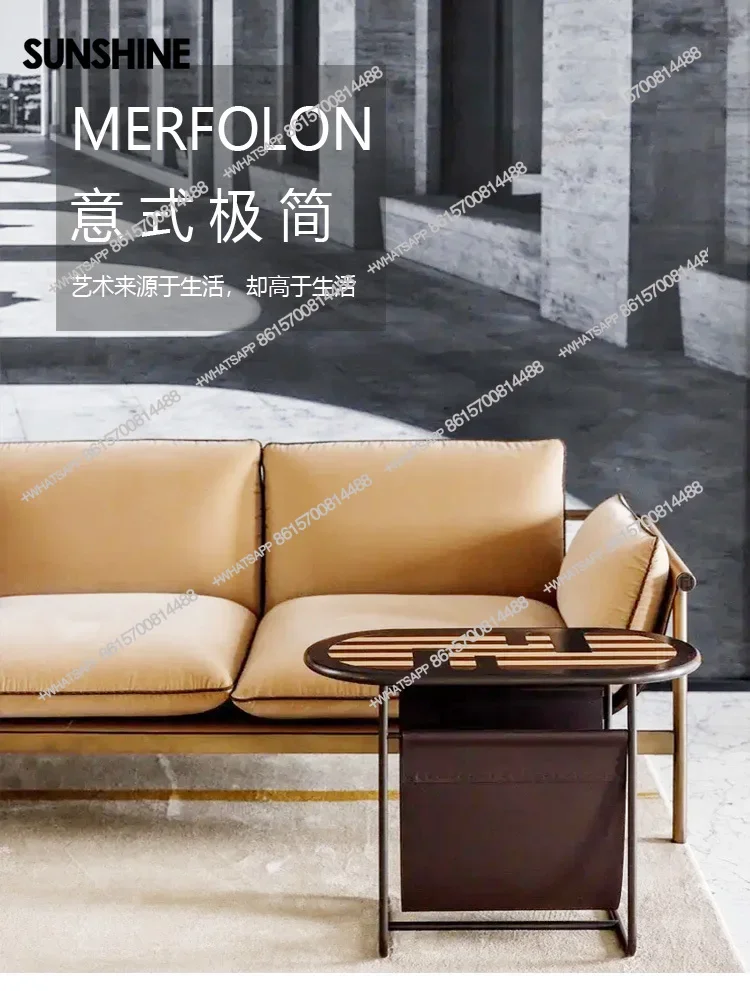 Italian minimalist sofa small side table stainless steel bookshelf oval small coffee tableX
Italian minimalist sofa small side table stainless steel bookshelf oval small coffee tableX