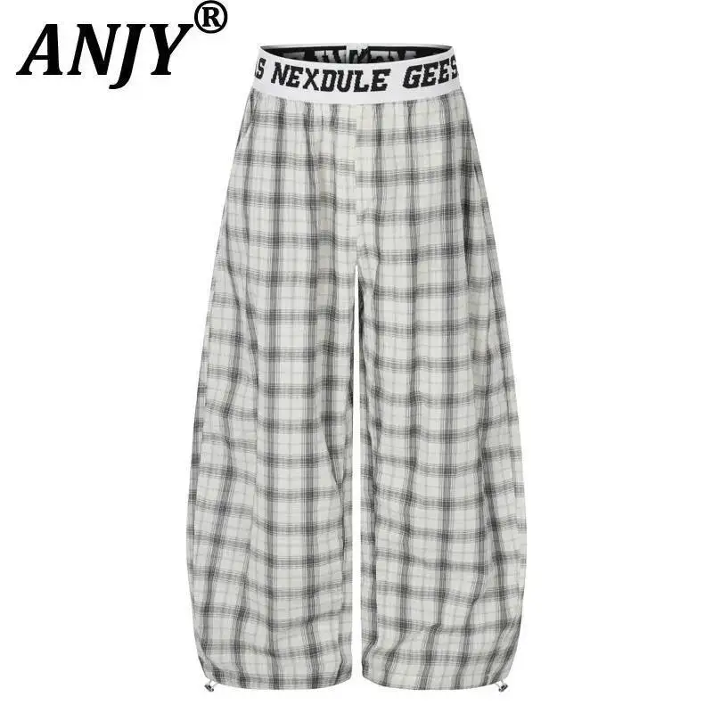 ANJY Spring Summer New Women American Style Printed Trend Plaid Wide Leg Casual Pants Tide Shirring Stylish Loose Bottoms A24115
ANJY Spring Summer New Women American Style Printed Trend Plaid Wide Leg Casual Pants Tide Shirring Stylish Loose Bottoms A24115