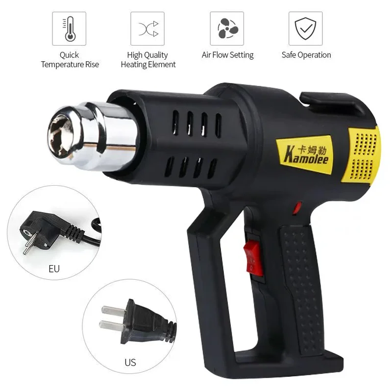 2000W Industrial Electric Hot Air Gun Adjustable Temperature Car Film Heat Air Gun for Soldering Thermal Blower Shrink Wrapping
2000W Industrial Electric Hot Air Gun Adjustable Temperature Car Film Heat Air Gun for Soldering Thermal Blower Shrink Wrapping