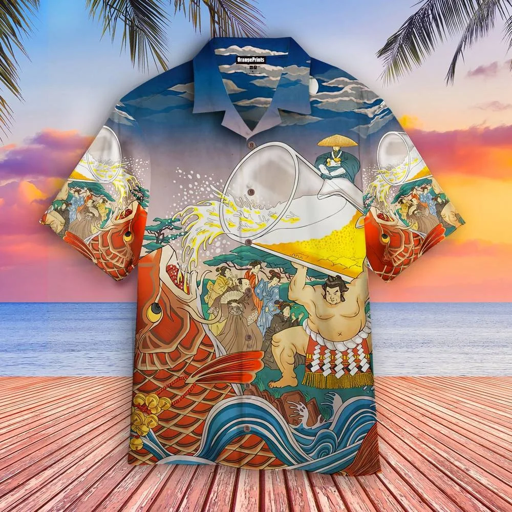 New Shirts Japanese Style Sumo Painting Harajuku Beach Wear Short Sleeve Cool Shirts for Men And Women
New Shirts Japanese Style Sumo Painting Harajuku Beach Wear Short Sleeve Cool Shirts for Men And Women