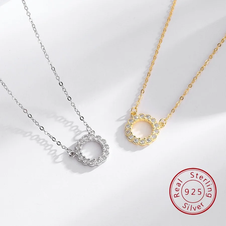 Trending Geometric Circle Pendant S925 Necklace for Women Diamond-Studded Elegant Collarbone Chain Minimalist Silver Jewelry
Trending Geometric Circle Pendant S925 Necklace for Women Diamond-Studded Elegant Collarbone Chain Minimalist Silver Jewelry