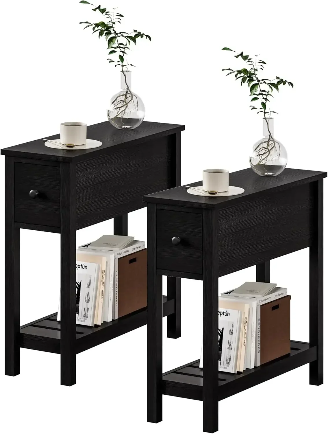 Black Slim Narrow End Table Small Side Table Bedside Nightstand Drawer Living Room Bedroom Small Spaces 2 Pack
Black Slim Narrow End Table Small Side Table Bedside Nightstand Drawer Living Room Bedroom Small Spaces 2 Pack