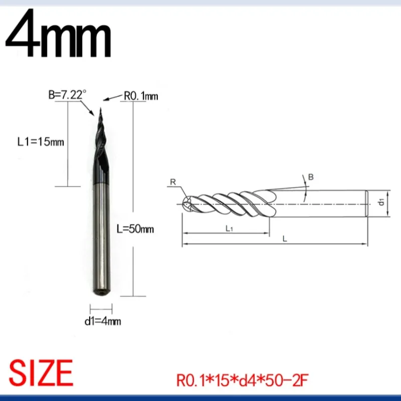 JERRAY Radius=0.1mm xD3.175 4 mm Tungsten solid carbide Tapered Ball Nose End Mills Wood working CNC 2D 3D Carving Bits
JERRAY Radius=0.1mm xD3.175 4 mm Tungsten solid carbide Tapered Ball Nose End Mills Wood working CNC 2D 3D Carving Bits