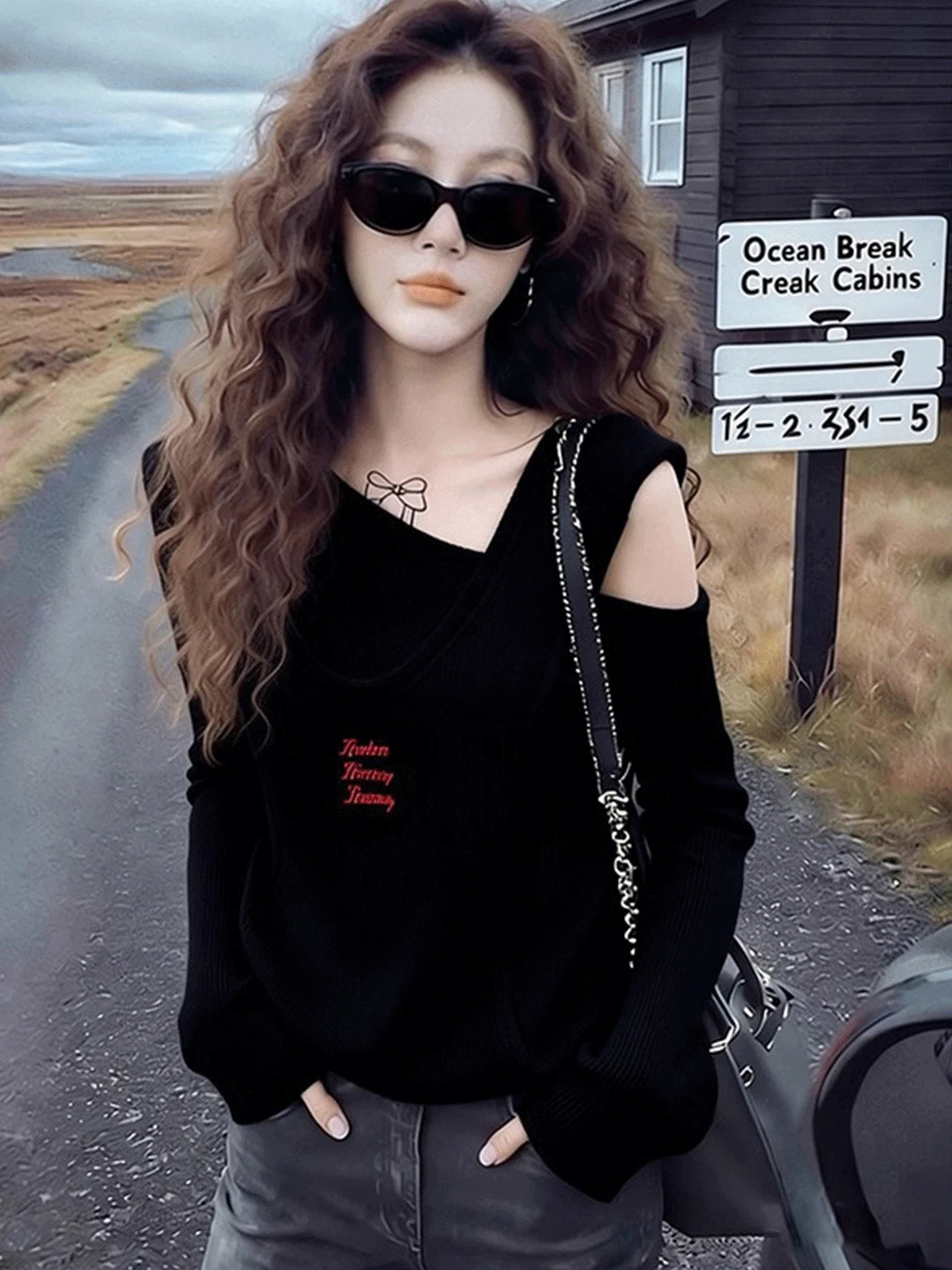 Laid-back Style Shoulder-baring Black Sweater Women's Winter Knitted Top High-neck Long-sleeve Inner Wear Casual Commute Fashion
Laid-back Style Shoulder-baring Black Sweater Women's Winter Knitted Top High-neck Long-sleeve Inner Wear Casual Commute Fashion