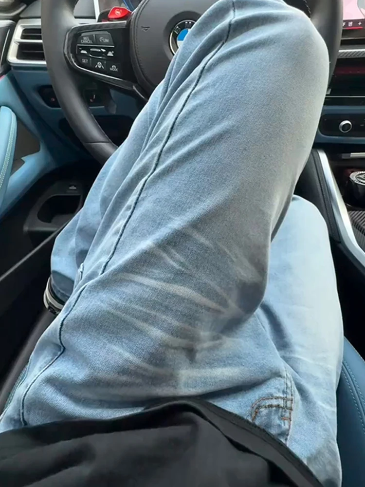 Cleanfit Light Blue Color Men's Summer Thin Jeans Loose Wide Leg Straight Cut Casual High Street Sle mid Waist Zipper
Cleanfit Light Blue Color Men's Summer Thin Jeans Loose Wide Leg Straight Cut Casual High Street Sle mid Waist Zipper