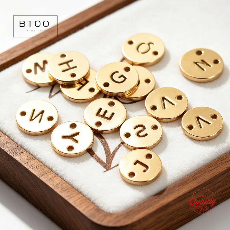 6MM Double Hole Round Letter Charm 14K Gold Filled for Jewelry Making DIY Accessories Necklace Charm Hypoallergenic Jewelry
6MM Double Hole Round Letter Charm 14K Gold Filled for Jewelry Making DIY Accessories Necklace Charm Hypoallergenic Jewelry