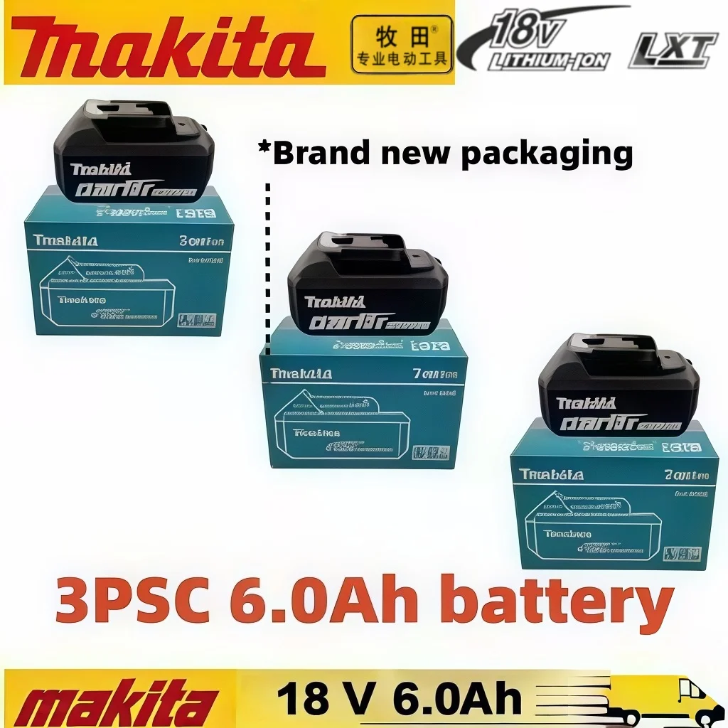 Original Makita 18V 6Ah Li-ion Battery Compatible with BL1830 BL1850 BL1860 Replacement for LXT Cordless Power Tools
Original Makita 18V 6Ah Li-ion Battery Compatible with BL1830 BL1850 BL1860 Replacement for LXT Cordless Power Tools