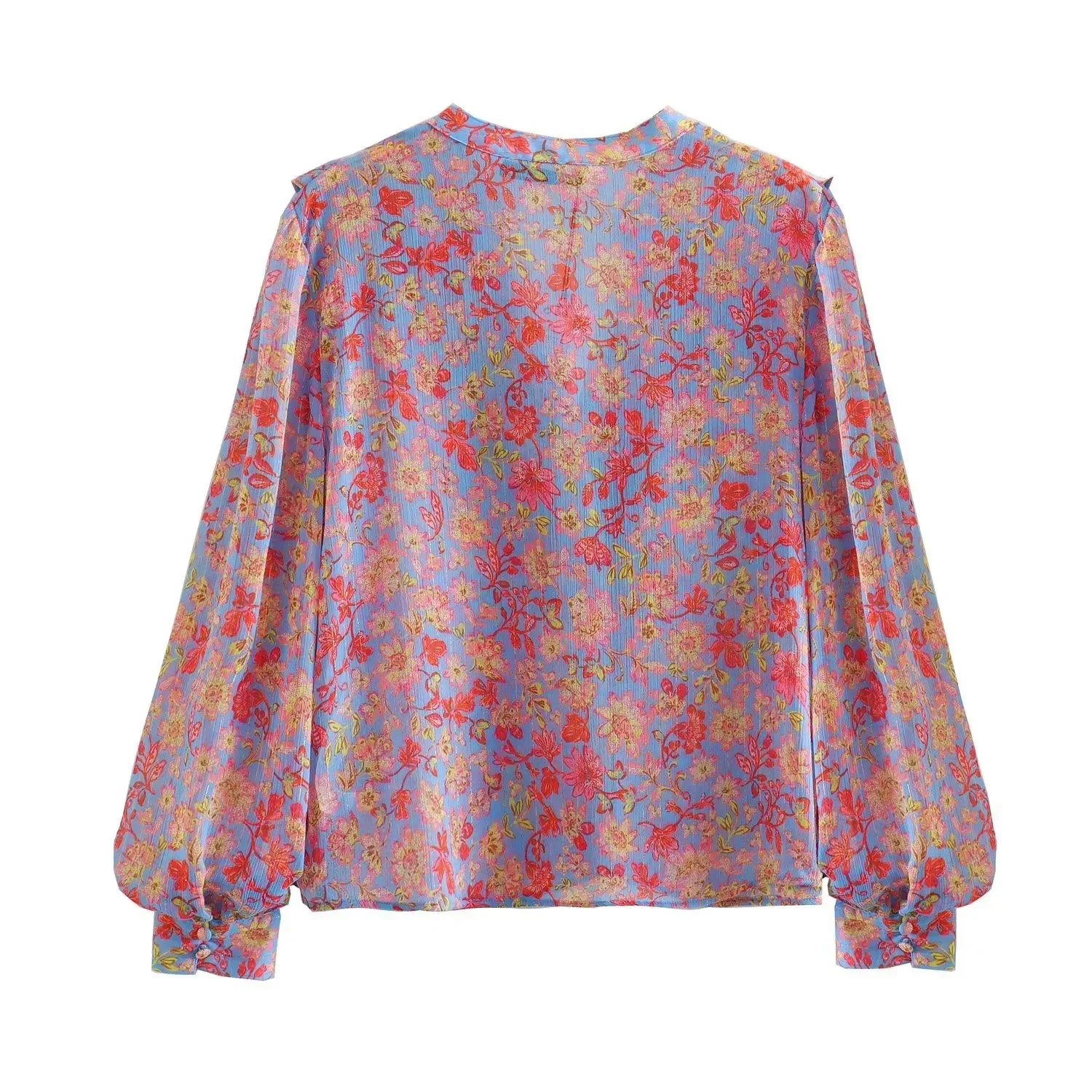 2025 wholesale European and American women's long-sleeved V-neck flower print shirt
2025 wholesale European and American women's long-sleeved V-neck flower print shirt