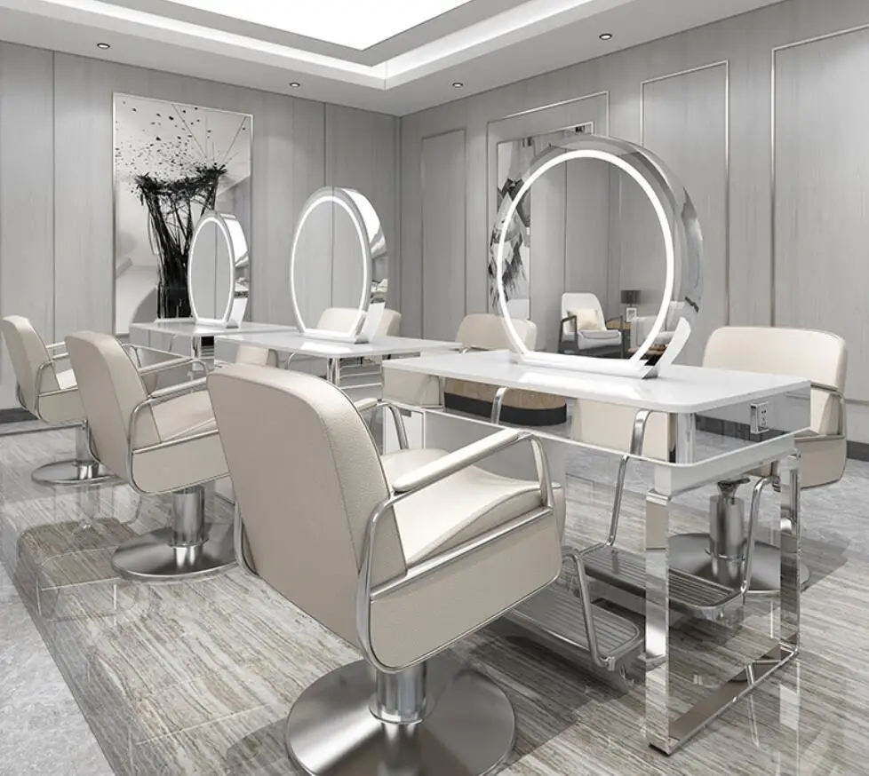 Hairdresser's mirror stand, hairdresser's mirror stand, stainless steel LED light cabinet
Hairdresser's mirror stand, hairdresser's mirror stand, stainless steel LED light cabinet