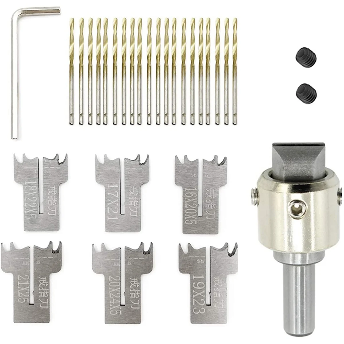 B50C 30 PCS Ring Drill Bit Set, 16-21 mm Blades Wood Ring Drill Bit Wooden Ring Maker Steel Wood Bead Drill Bit
B50C 30 PCS Ring Drill Bit Set, 16-21 mm Blades Wood Ring Drill Bit Wooden Ring Maker Steel Wood Bead Drill Bit