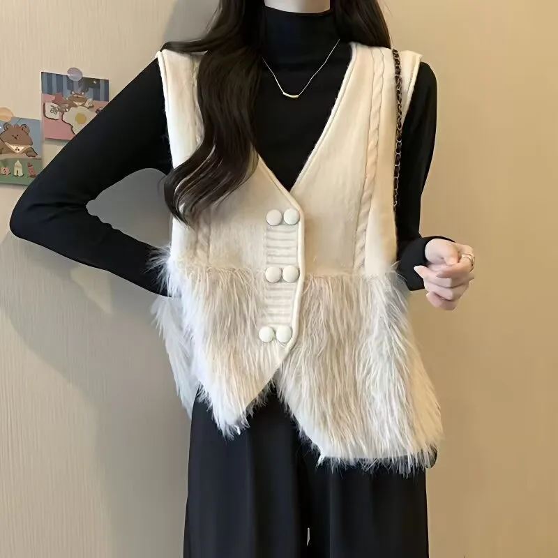 Women's Sweater Vest Jacket Autumn Design Sense Ladies Sleeveless Double Breasted Fashion V-neck Female Tank Top Coat 2025 New
Women's Sweater Vest Jacket Autumn Design Sense Ladies Sleeveless Double Breasted Fashion V-neck Female Tank Top Coat 2025 New