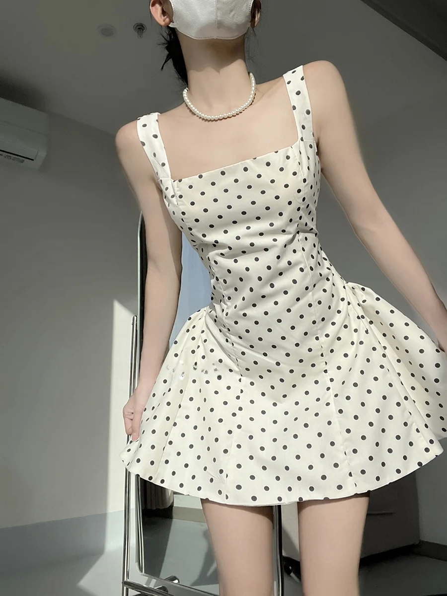 Pure Desire Sweet Heart Bubble Girl Strap Dress Women's Frock A-Line Skirt Polka Dot Square Neck Short Sleeve Spring Summer
Pure Desire Sweet Heart Bubble Girl Strap Dress Women's Frock A-Line Skirt Polka Dot Square Neck Short Sleeve Spring Summer