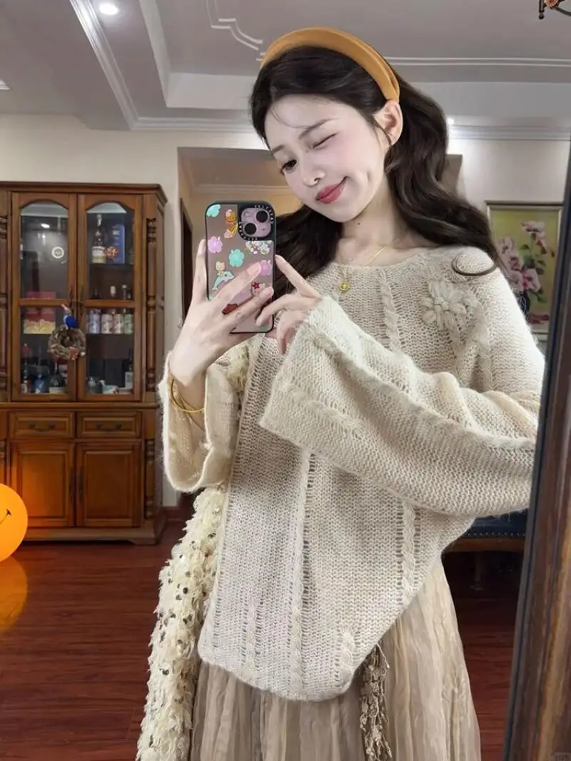 Свитер, трикотаж, женский вязаный свитер с цветочным принтом, женский ранний осенний новый корейский стиль, уникальный легкий на шнуровке
Свитер, трикотаж, женский вязаный свитер с цветочным принтом, женский ранний осенний новый корейский стиль, уникальный легкий на шнуровке