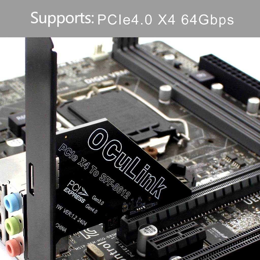 Карта адаптера PCIe X16 к SFF 8611 и 8612 Адаптер PCIe 4.0 X4 к Oculink PCle4.0 PCI-E X1 SSD к адаптеру U.2 OCUlink SFF-8612
Карта адаптера PCIe X16 к SFF 8611 и 8612 Адаптер PCIe 4.0 X4 к Oculink PCle4.0 PCI-E X1 SSD к адаптеру U.2 OCUlink SFF-8612