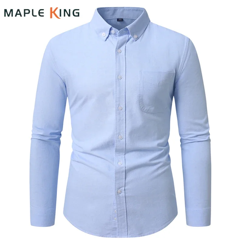 Мужская рубашка-оксфорд с длинными рукавами, 100% хлопок, торжественное платье Camisa Masculina, 2025 г., высококачественные мужские однотонные деловые рабочие рубашки
Мужская рубашка-оксфорд с длинными рукавами, 100% хлопок, торжественное платье Camisa Masculina, 2025 г., высококачественные мужские однотонные деловые рабочие рубашки