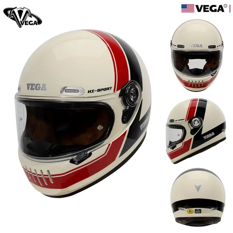 VEGA Retro Motorcycle Helmet Full Face Off Road Racing Helmet Cascos Para Motos DOT Appeoved Capacete Casco Moto for Harley
VEGA Retro Motorcycle Helmet Full Face Off Road Racing Helmet Cascos Para Motos DOT Appeoved Capacete Casco Moto for Harley