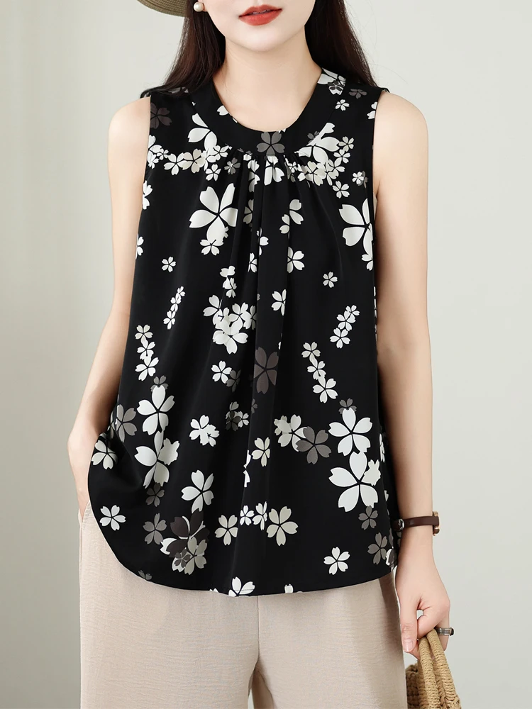 Summer 2026 Loose Fashion Floral Print Chiffon Tank Top plus Size Women's Clothing Pleated Design Sleeveless Versatile Top
Summer 2026 Loose Fashion Floral Print Chiffon Tank Top plus Size Women's Clothing Pleated Design Sleeveless Versatile Top