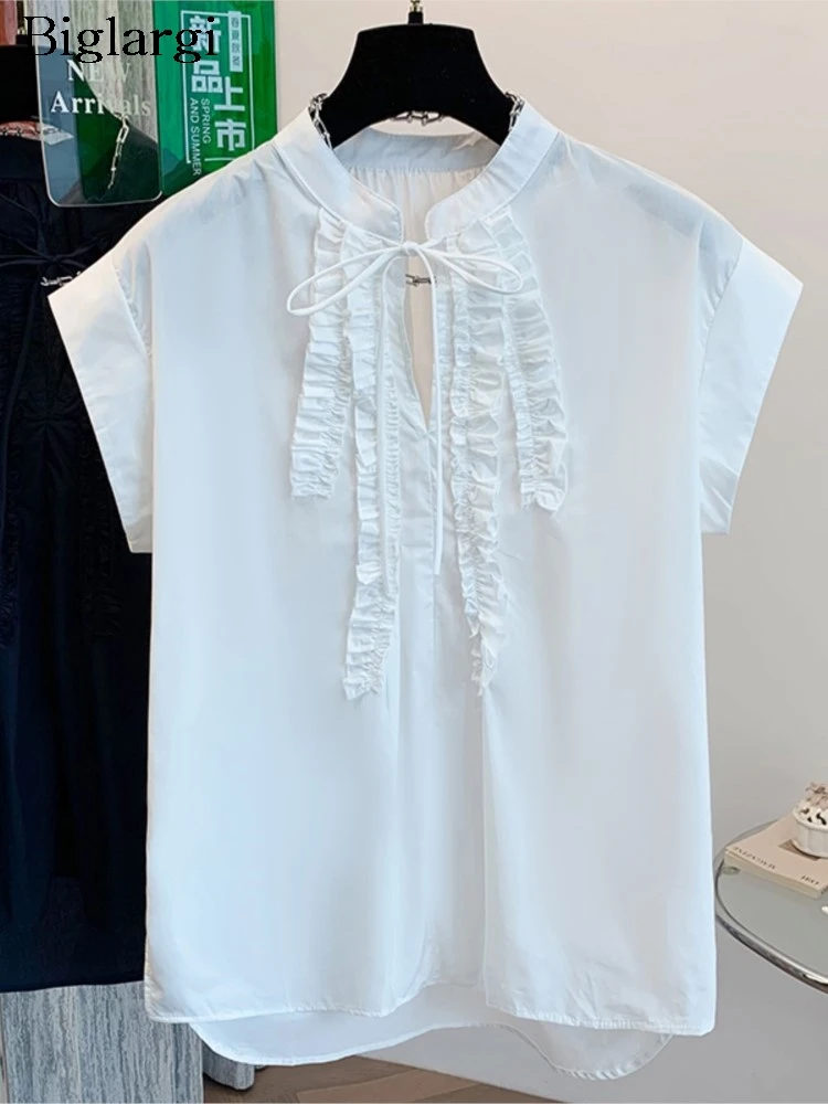 Oversized Summer T-Shirts Women Ruffle Pleated Patchwork Collar Fashion Ladies Blouses Casual Loose Woman T-Shirts
Oversized Summer T-Shirts Women Ruffle Pleated Patchwork Collar Fashion Ladies Blouses Casual Loose Woman T-Shirts