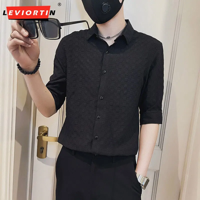 Camisas De Hombre Fashion Summer Half Sleeve Tuxedo Shirts For Men Clothing 2024 Simple Slim Fit Casual Chemise Homme All Match
Camisas De Hombre Fashion Summer Half Sleeve Tuxedo Shirts For Men Clothing 2024 Simple Slim Fit Casual Chemise Homme All Match