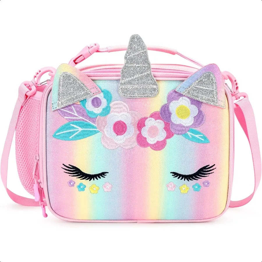 Lunch Bag Insulated Lunch Box for Girls with Water Bottle Holder and Shoulder Strap Pink Blue Rainbow
Lunch Bag Insulated Lunch Box for Girls with Water Bottle Holder and Shoulder Strap Pink Blue Rainbow