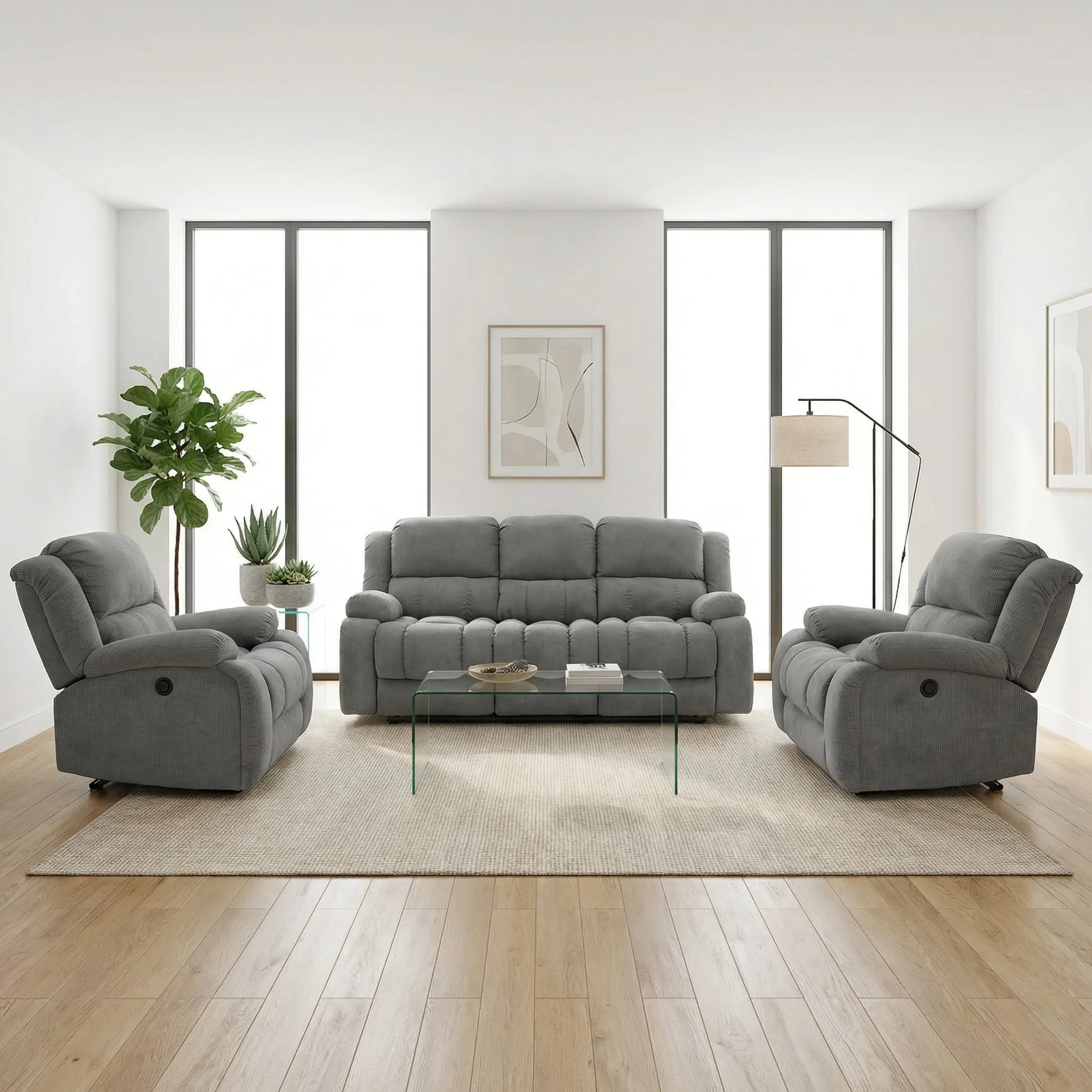 #Power Reclining Tech Fabric 3 Piece Sofa Set 3 Seater 2 ReclinerChairs with USB Charging Multi Functional Living Room Furniture
#Power Reclining Tech Fabric 3 Piece Sofa Set 3 Seater 2 ReclinerChairs with USB Charging Multi Functional Living Room Furniture