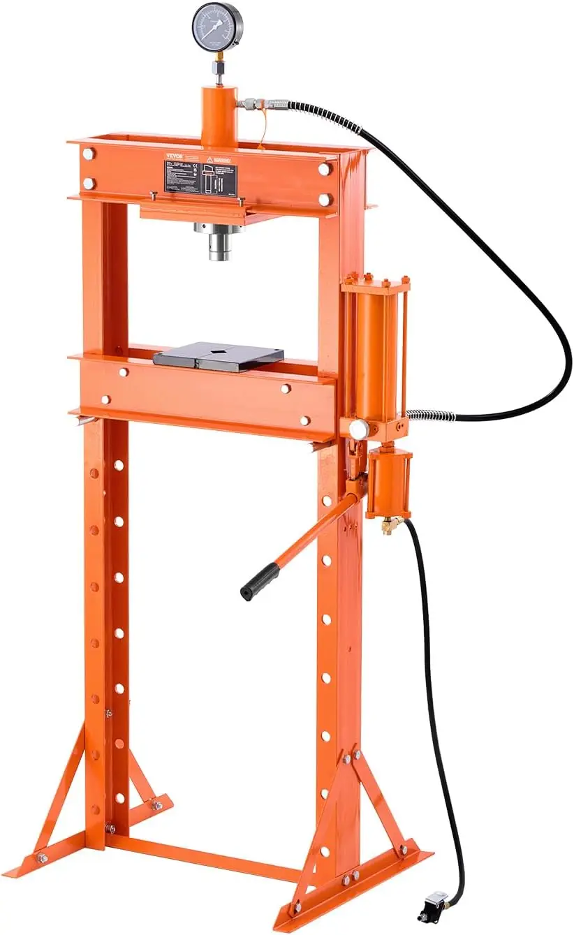 Hydraulic Shop Press, 20 T H-Frame Pneumatic Shop Press with Press Plate, Stable Garage Floor Adjustable Hydraulic Press
Hydraulic Shop Press, 20 T H-Frame Pneumatic Shop Press with Press Plate, Stable Garage Floor Adjustable Hydraulic Press