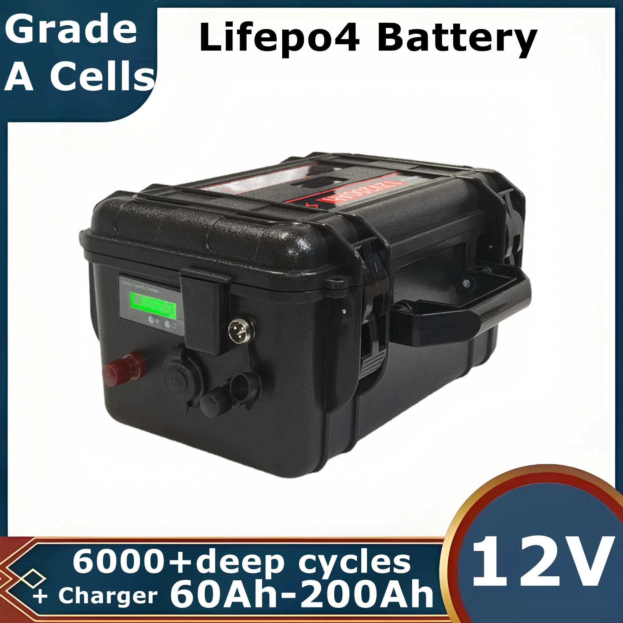 Lithium Battery with bms for fish boat vehicle power supply+10A charger LiFePo4 12V 60AH/80AH/100AH/120AH/150AH/180/200AH /250Ah
Lithium Battery with bms for fish boat vehicle power supply+10A charger LiFePo4 12V 60AH/80AH/100AH/120AH/150AH/180/200AH /250Ah