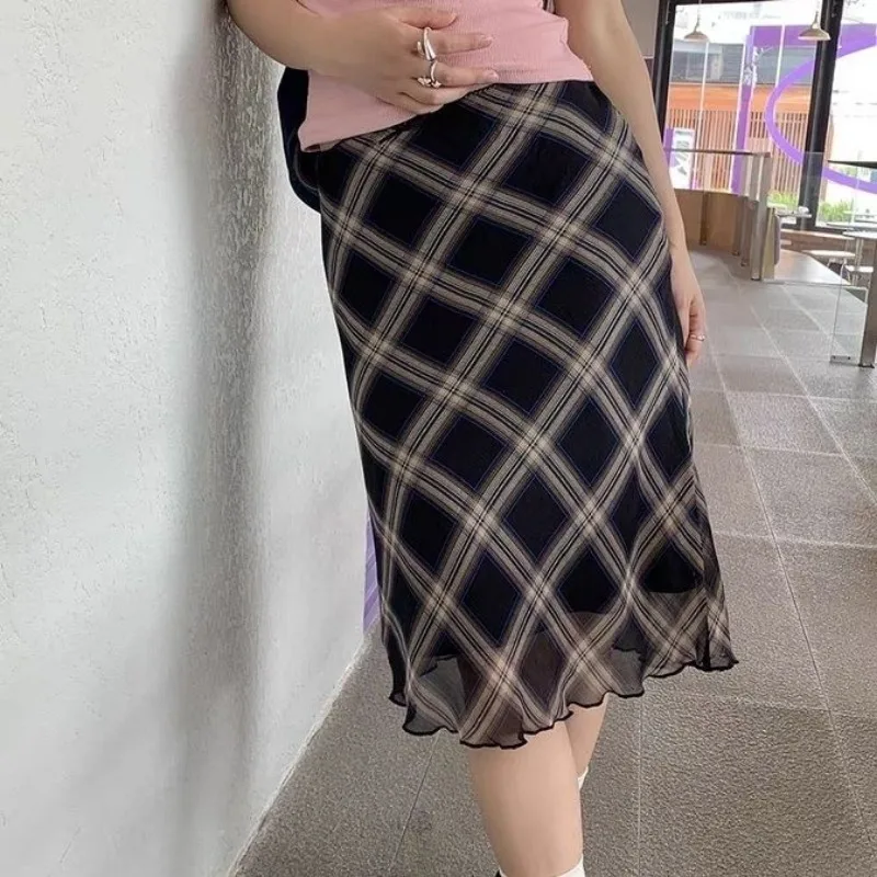 Y2K Women's Skirt Plaid Design A-line Trendy Mid-Length Skirts Vintage Clothing Streetwear Lace High Waist Hip Fishtail Dress
Y2K Women's Skirt Plaid Design A-line Trendy Mid-Length Skirts Vintage Clothing Streetwear Lace High Waist Hip Fishtail Dress