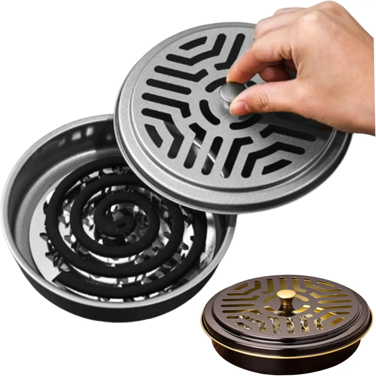 Coil Holder Repellent Coils 2PCS Round Windproof Repellent Rack with Cover Portable Bug Insect Repellent Coils
Coil Holder Repellent Coils 2PCS Round Windproof Repellent Rack with Cover Portable Bug Insect Repellent Coils