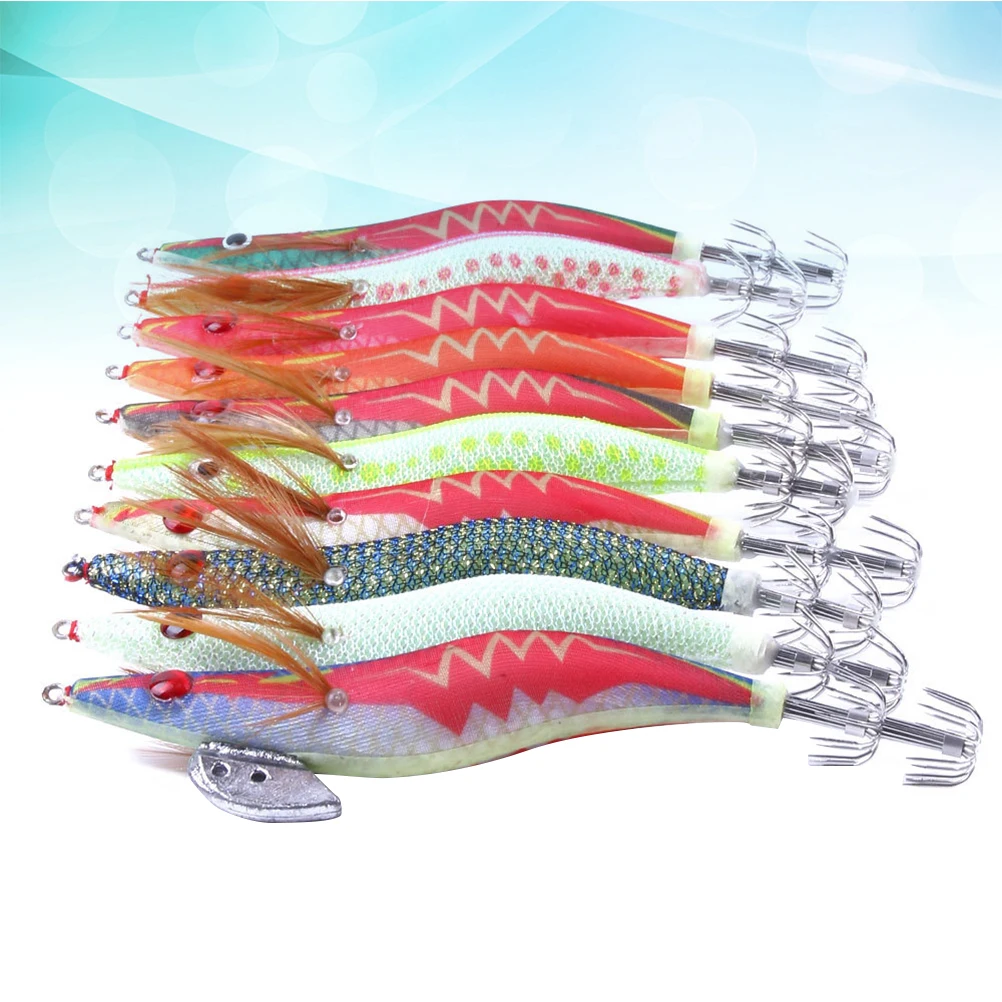 10 Pcs Simulated Shrimp Squid Needle Fishing Bait Lures Deep Sea Hook Night Glowing Set Durable High Strength Corrosion
10 Pcs Simulated Shrimp Squid Needle Fishing Bait Lures Deep Sea Hook Night Glowing Set Durable High Strength Corrosion