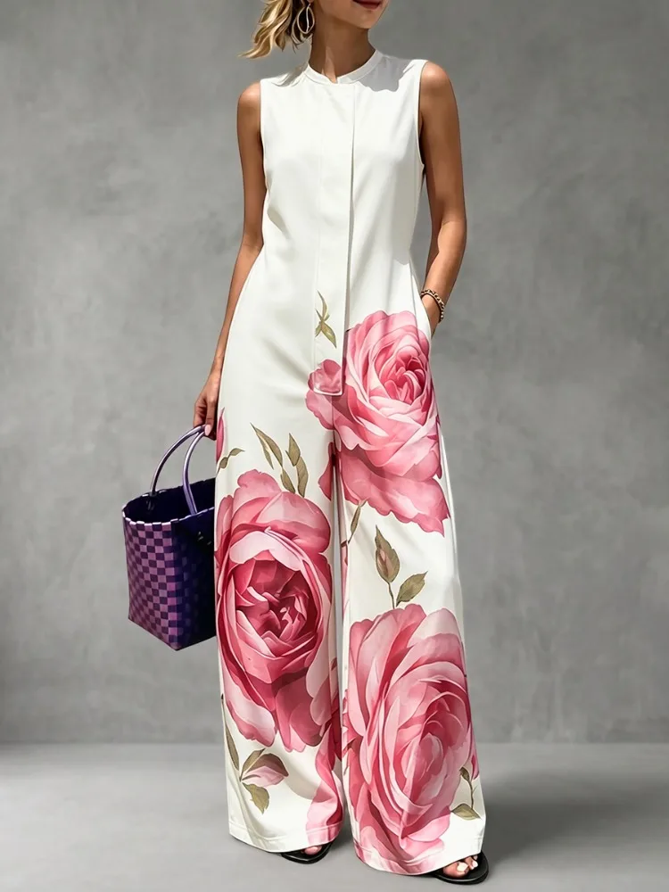 UOOZEE Women's Elegant Chic Big Rose Printed Sleeveless Jumpsuits 2026 New Loose Pockets High Waisted Wide Leg Casual Romper
UOOZEE Women's Elegant Chic Big Rose Printed Sleeveless Jumpsuits 2026 New Loose Pockets High Waisted Wide Leg Casual Romper