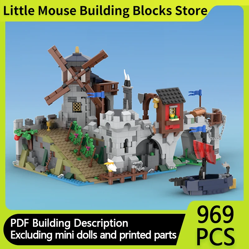 Medieval Castle Model MOC Building Bricks Windmill With Pier Modular Technology Gifts Holiday Assemble Children Toys Suit
Medieval Castle Model MOC Building Bricks Windmill With Pier Modular Technology Gifts Holiday Assemble Children Toys Suit