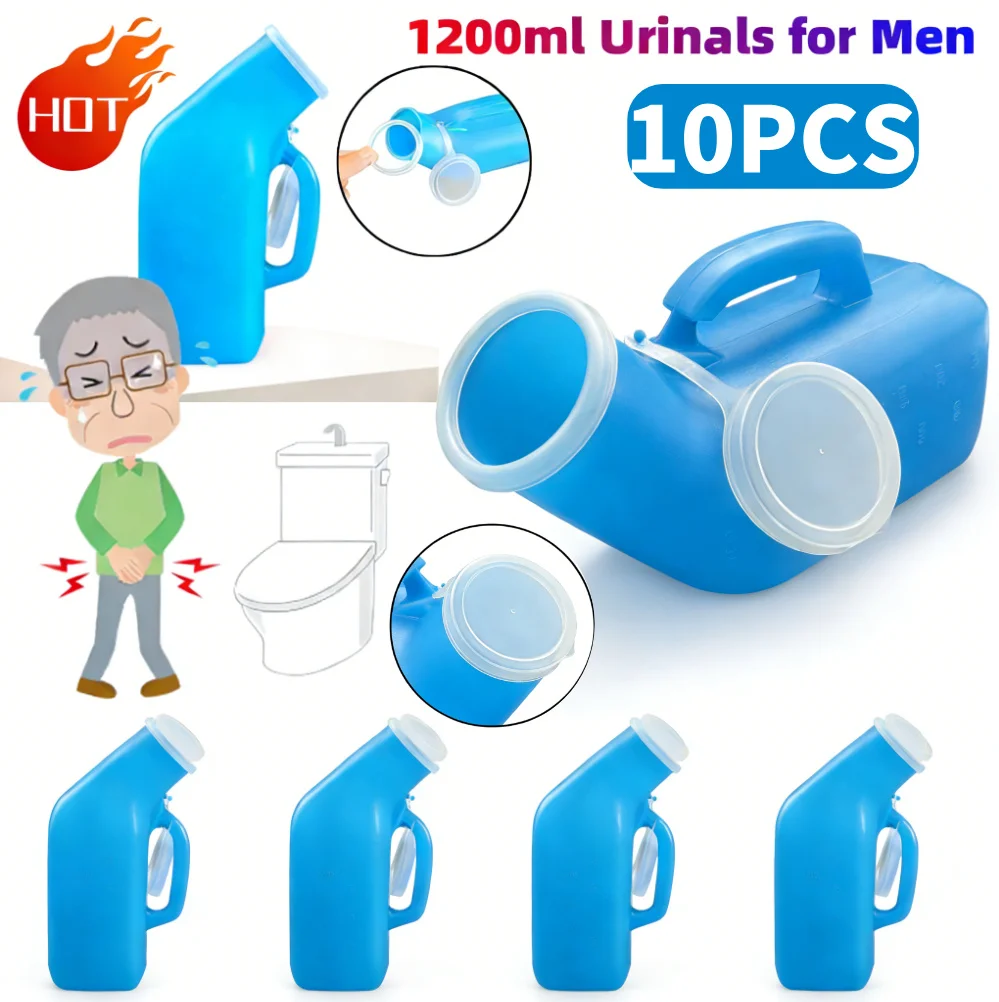 10PCS Urinals for Men 1200ml Thick Plastic Mens Bedpan Bottle with Lid Pee Container Urinary Bottle Male Urinal Pee Bottle
10PCS Urinals for Men 1200ml Thick Plastic Mens Bedpan Bottle with Lid Pee Container Urinary Bottle Male Urinal Pee Bottle