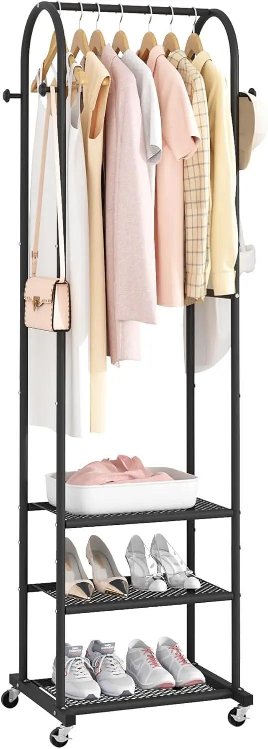 Heavy Duty Clothing Rack with Wheels,Modern Garment Rack with 3 Metal Shelves, 71.8Inches Display Rack for Hanging Clothes, H
Heavy Duty Clothing Rack with Wheels,Modern Garment Rack with 3 Metal Shelves, 71.8Inches Display Rack for Hanging Clothes, H