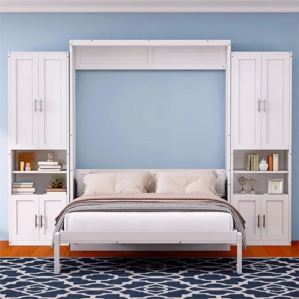Queen Size Murphy Bed with 2 Side Cabinet Storage Shelf and Desk Combo, 68-inch Cabinet Bed Folding Wall Bed for Guest Room
Queen Size Murphy Bed with 2 Side Cabinet Storage Shelf and Desk Combo, 68-inch Cabinet Bed Folding Wall Bed for Guest Room