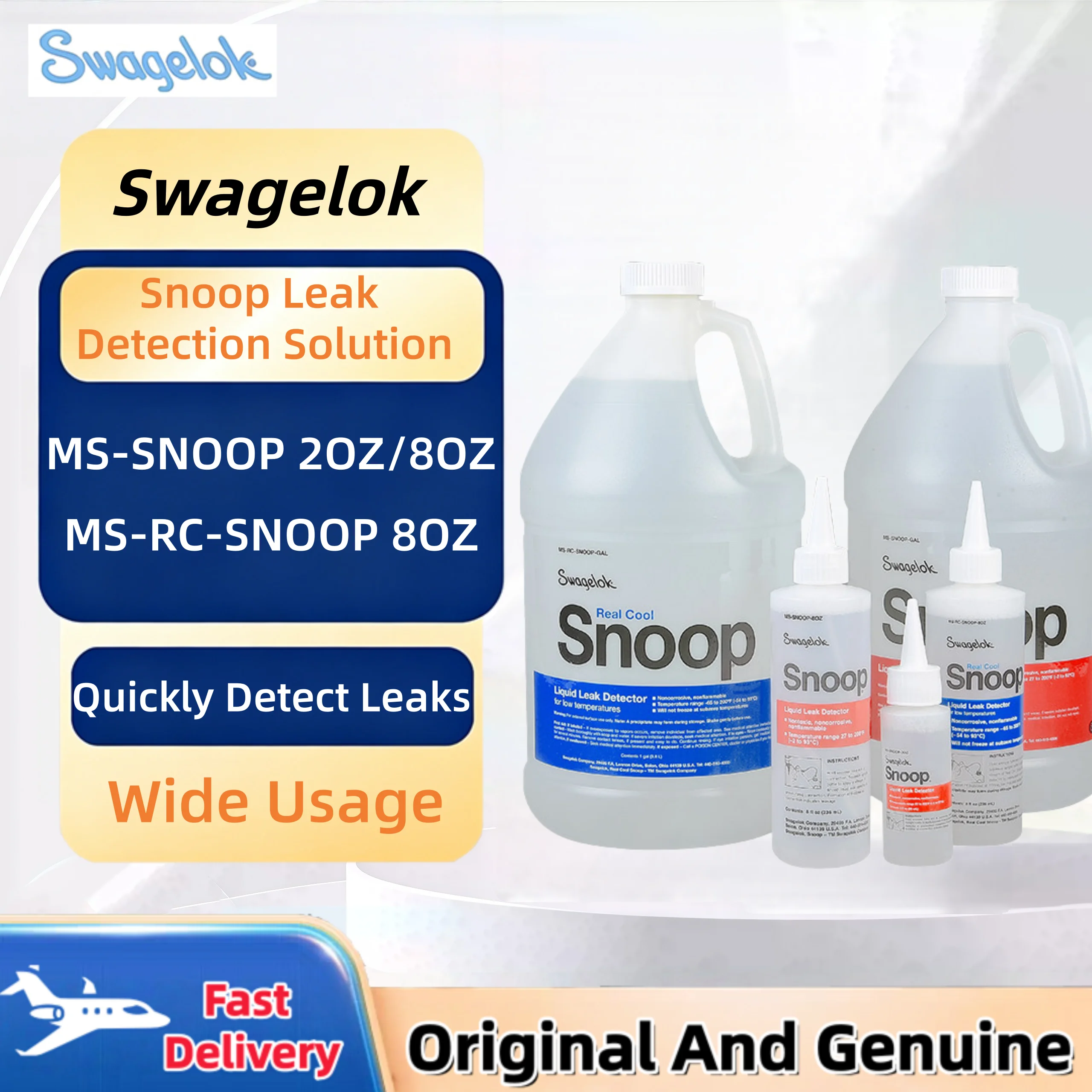 Swagelok MS-SNOOP Snoop Liquid Leak Detector Non-Corrosive Non-Toxic for Pipe Valve Weld Joint
Swagelok MS-SNOOP Snoop Liquid Leak Detector Non-Corrosive Non-Toxic for Pipe Valve Weld Joint
