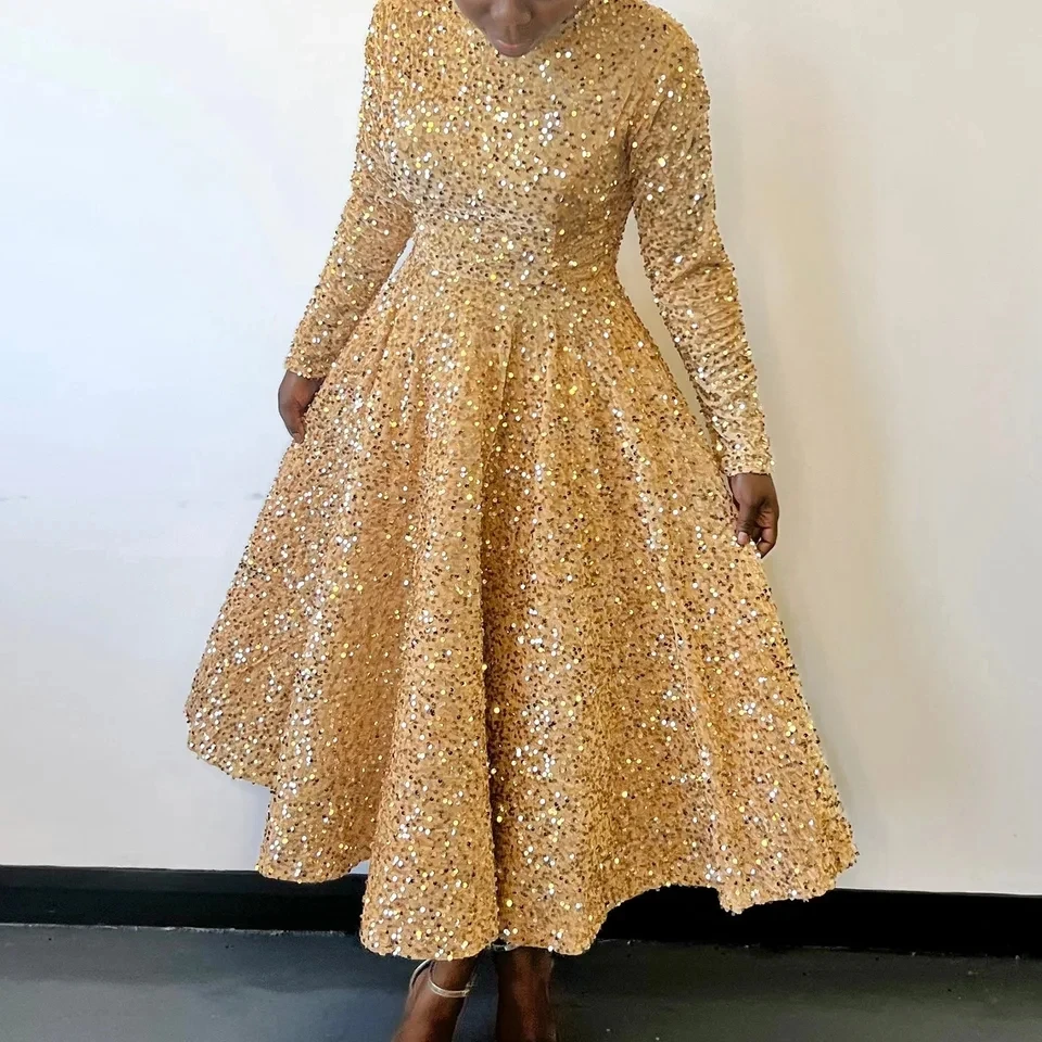 African Wedding Party Dresses for Women Autumn Elegant African Long Sleeve O-neck Sequin Long Maxi Dress Dashiki Africa Clothing
African Wedding Party Dresses for Women Autumn Elegant African Long Sleeve O-neck Sequin Long Maxi Dress Dashiki Africa Clothing