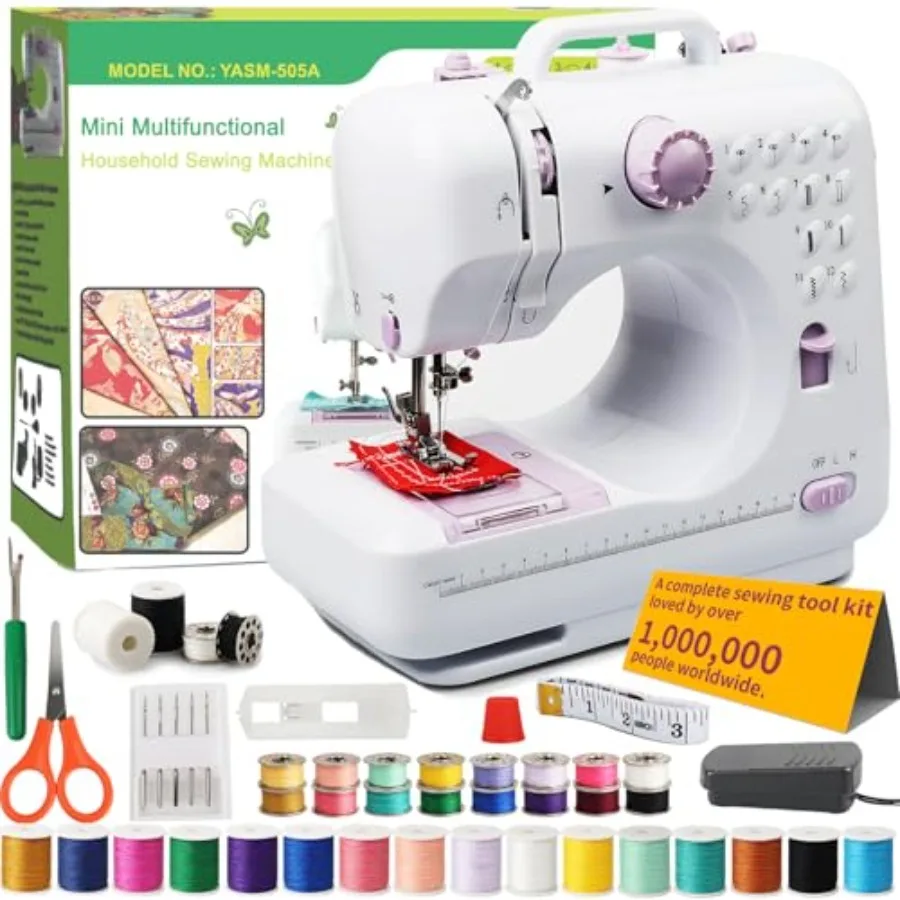 Sewing Machine for beginners, Portable Electric 12-Stitch Sewing Machine with LED Light, 2 Speed and Auto Reverse, Foot Pedal,
Sewing Machine for beginners, Portable Electric 12-Stitch Sewing Machine with LED Light, 2 Speed and Auto Reverse, Foot Pedal,
