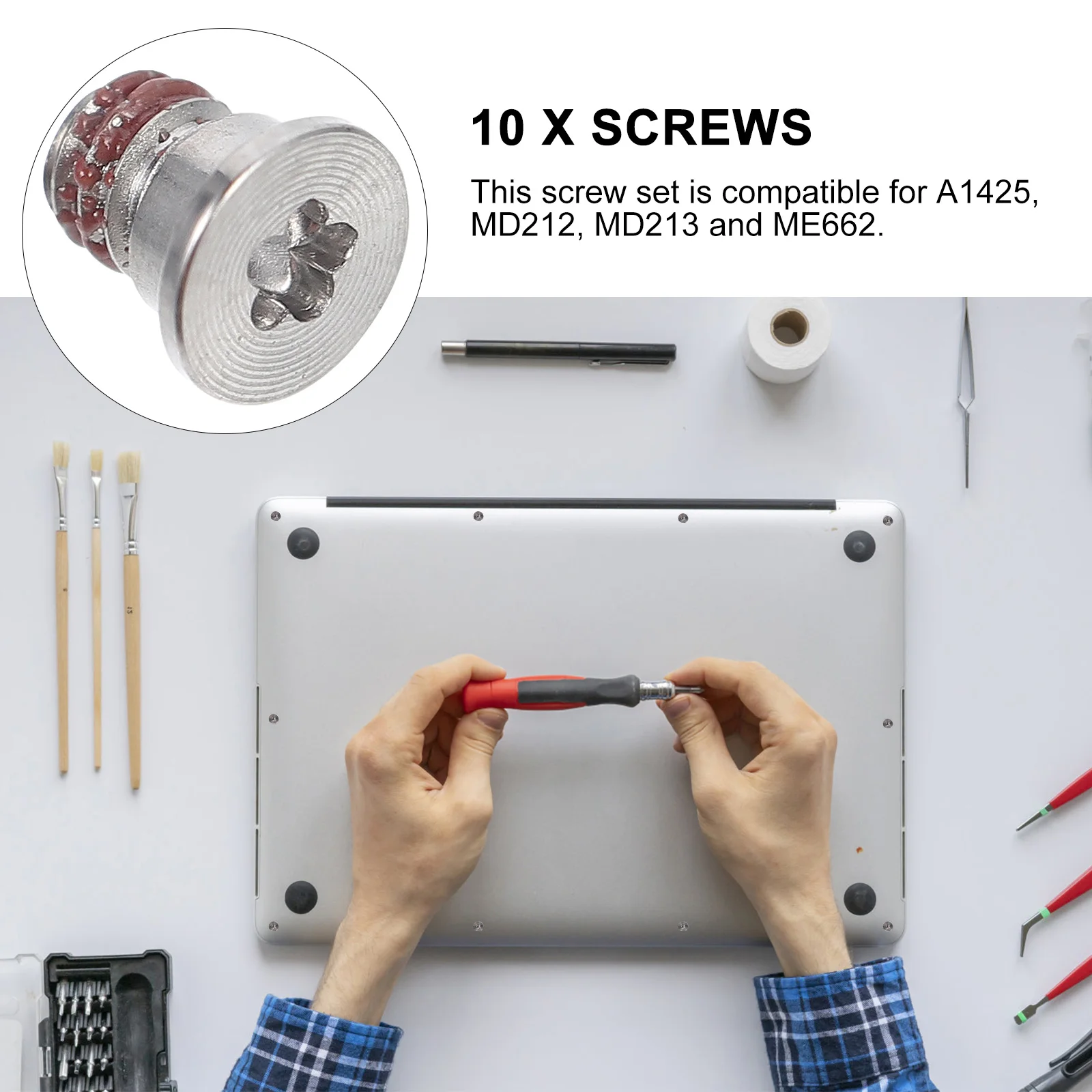 10 Alloy Bottom Case Screws for A1425 MD212 MD213 ME662 Laptop Replacement High Performance Reliable Easy Install
10 Alloy Bottom Case Screws for A1425 MD212 MD213 ME662 Laptop Replacement High Performance Reliable Easy Install