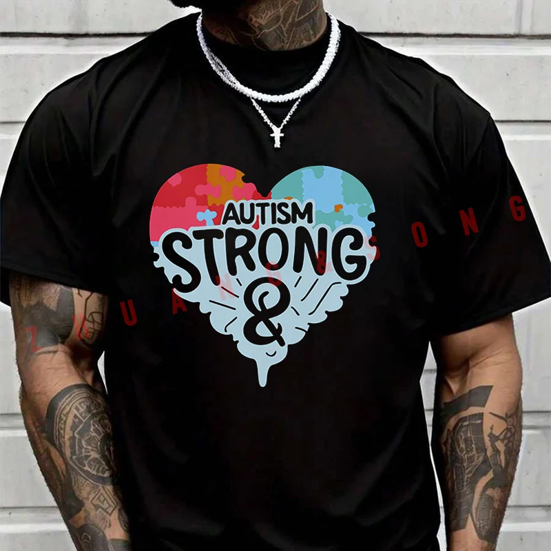 Мужская модная футболка с графическим принтом Autism Strong, повседневные модные футболки на лето, удобные топы с короткими рукавами
Мужская модная футболка с графическим принтом Autism Strong, повседневные модные футболки на лето, удобные топы с короткими рукавами
