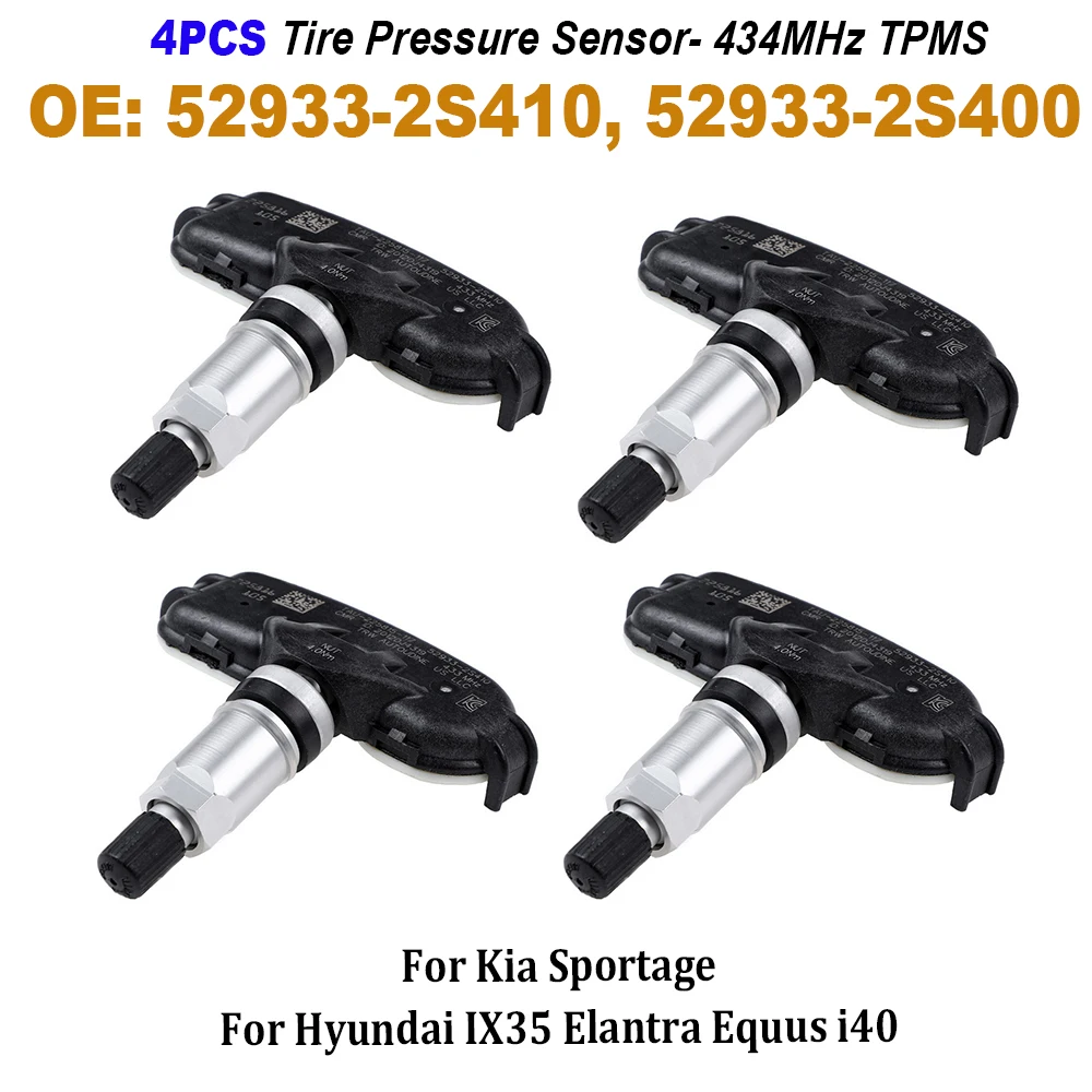 4PCS Tire Pressure Sensor 52933-2S410 52933-2S400 529332S410 TPMS 434MHz 52933-3X305 52933-3M000 529332S410 For Kia Sportage SL
4PCS Tire Pressure Sensor 52933-2S410 52933-2S400 529332S410 TPMS 434MHz 52933-3X305 52933-3M000 529332S410 For Kia Sportage SL