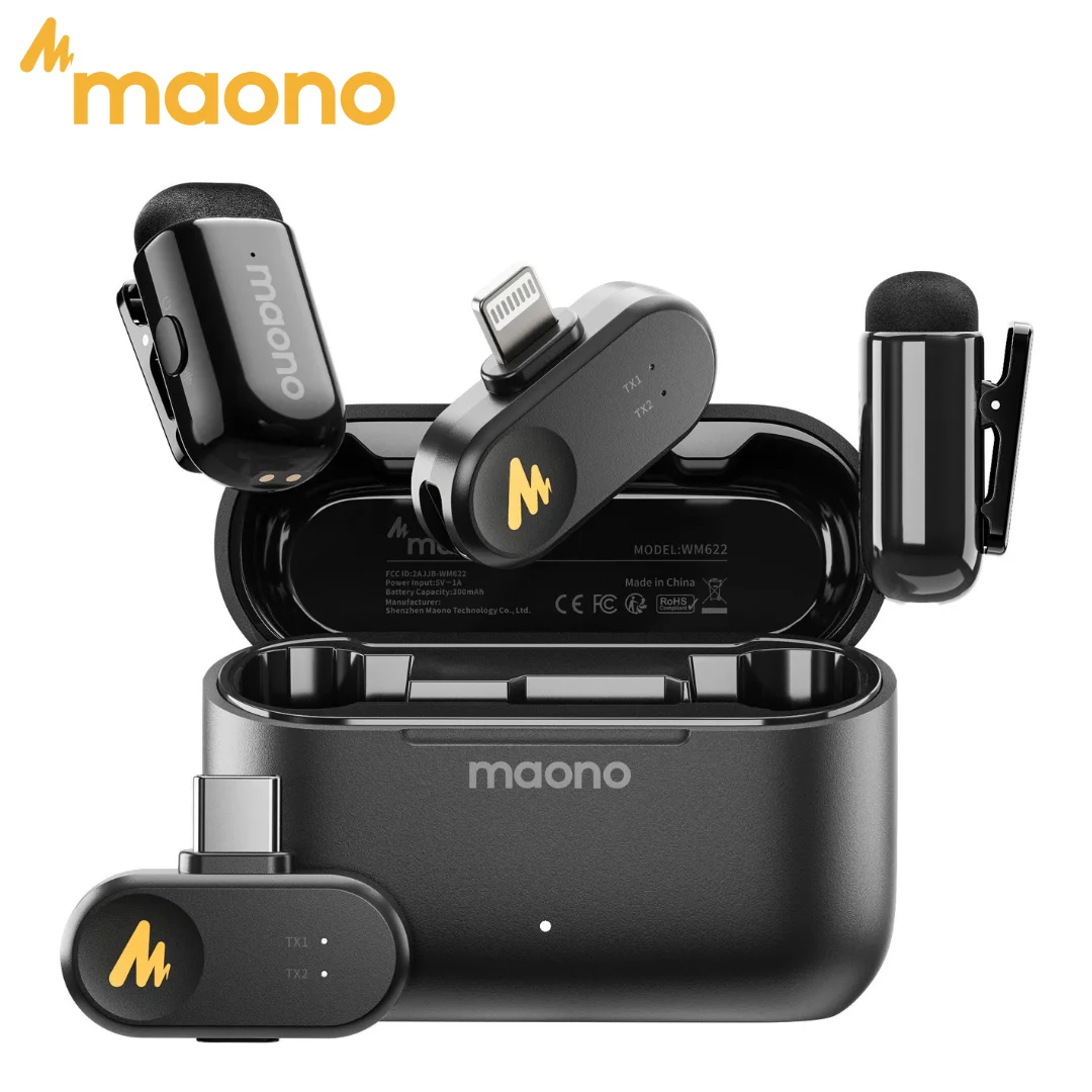 MAONO WAVE T1 Mini Wireless Lavalier Microphone Live Streaming Video Recording Vlogging USB-C Lightning Compatible
MAONO WAVE T1 Mini Wireless Lavalier Microphone Live Streaming Video Recording Vlogging USB-C Lightning Compatible