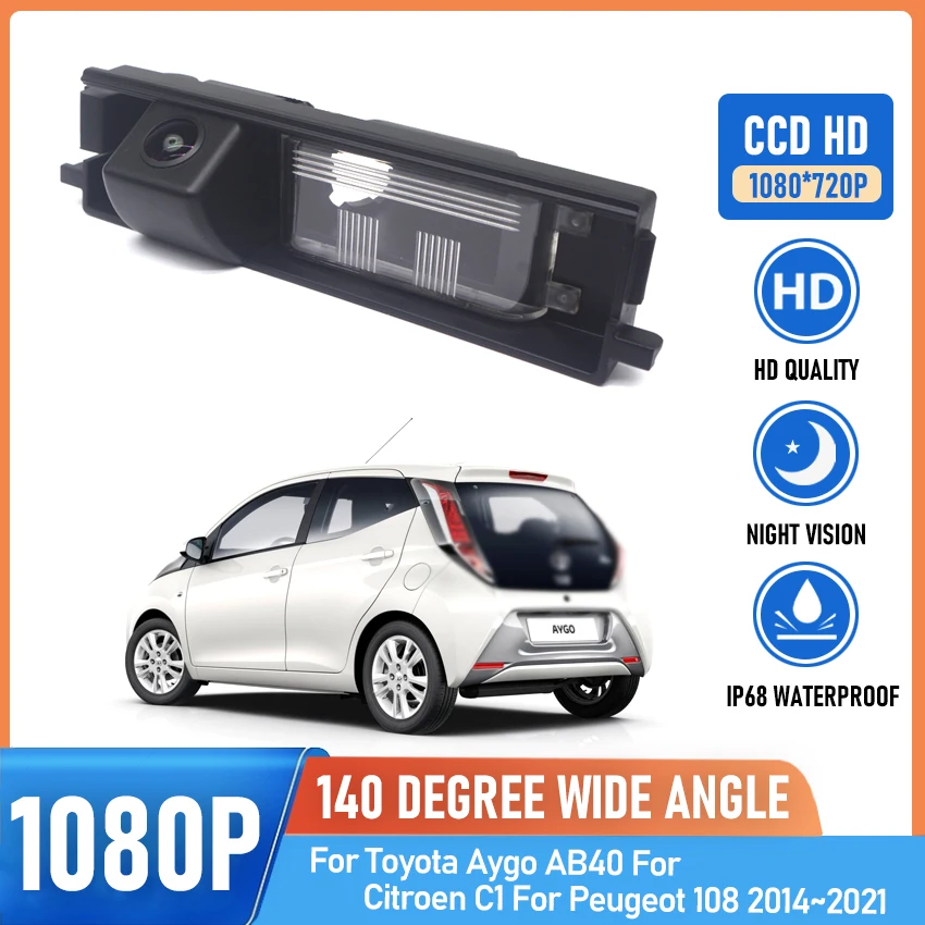CCD HD Fisheye Rear View Camera For Toyota Aygo AB40 For Citroen C1 For Peugeot 108 2014~2021 Car Backup Reverse Monitor
CCD HD Fisheye Rear View Camera For Toyota Aygo AB40 For Citroen C1 For Peugeot 108 2014~2021 Car Backup Reverse Monitor