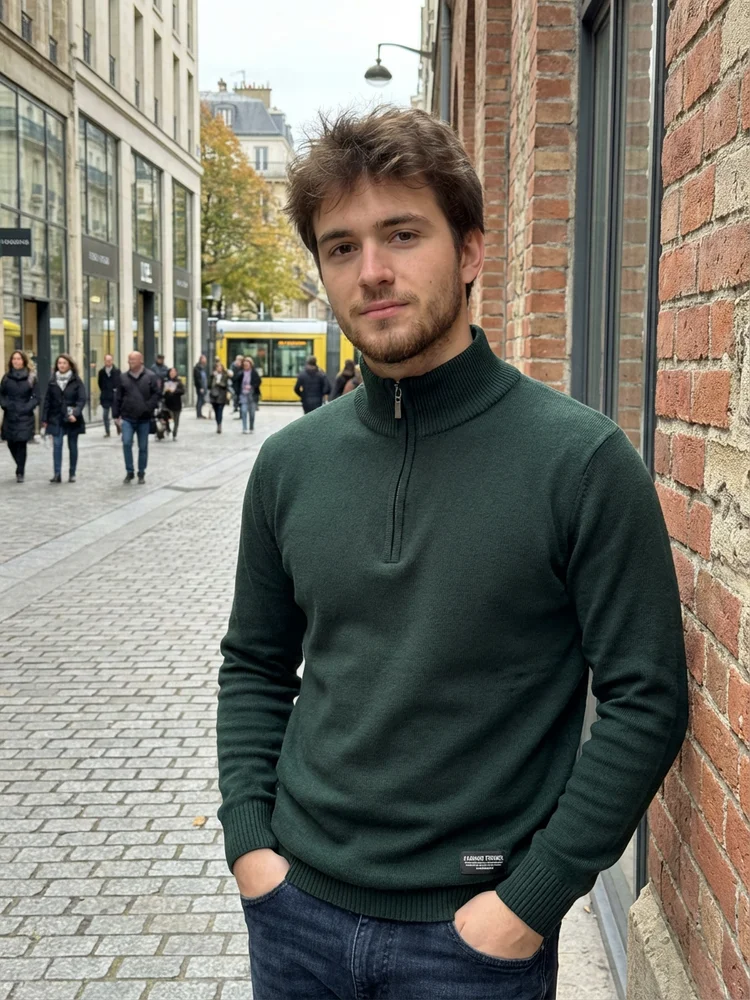 Pure Cotton Men's Mock Neck Sweater, Solid Color Pullover For Man, Autumn Winter Slim Fit Men Knitwear
Pure Cotton Men's Mock Neck Sweater, Solid Color Pullover For Man, Autumn Winter Slim Fit Men Knitwear