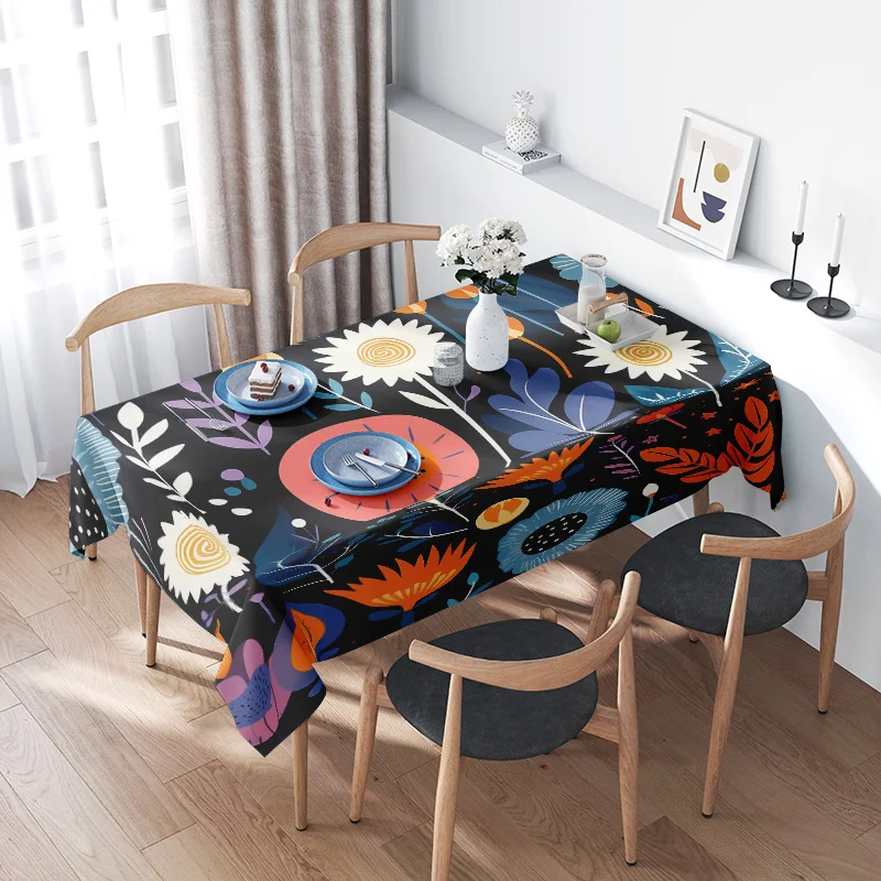 Vibrant Floral TableclothDecorate Your Dining Space with This Eye-Catching Print Fabric Cover Blue, Yellow, Red Black Design
Vibrant Floral TableclothDecorate Your Dining Space with This Eye-Catching Print Fabric Cover Blue, Yellow, Red Black Design