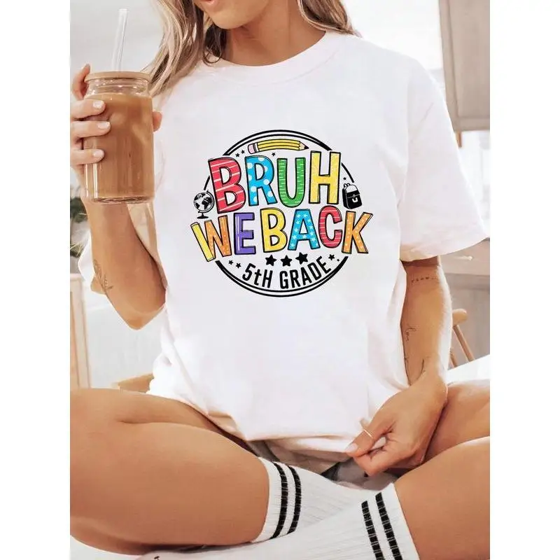 Funny 5th Grade T-Shirt "BRUH WE BACK" Back to School Graphic Tee Student Teacher Gift First Day Kids Unisex Cotton Top
Funny 5th Grade T-Shirt "BRUH WE BACK" Back to School Graphic Tee Student Teacher Gift First Day Kids Unisex Cotton Top